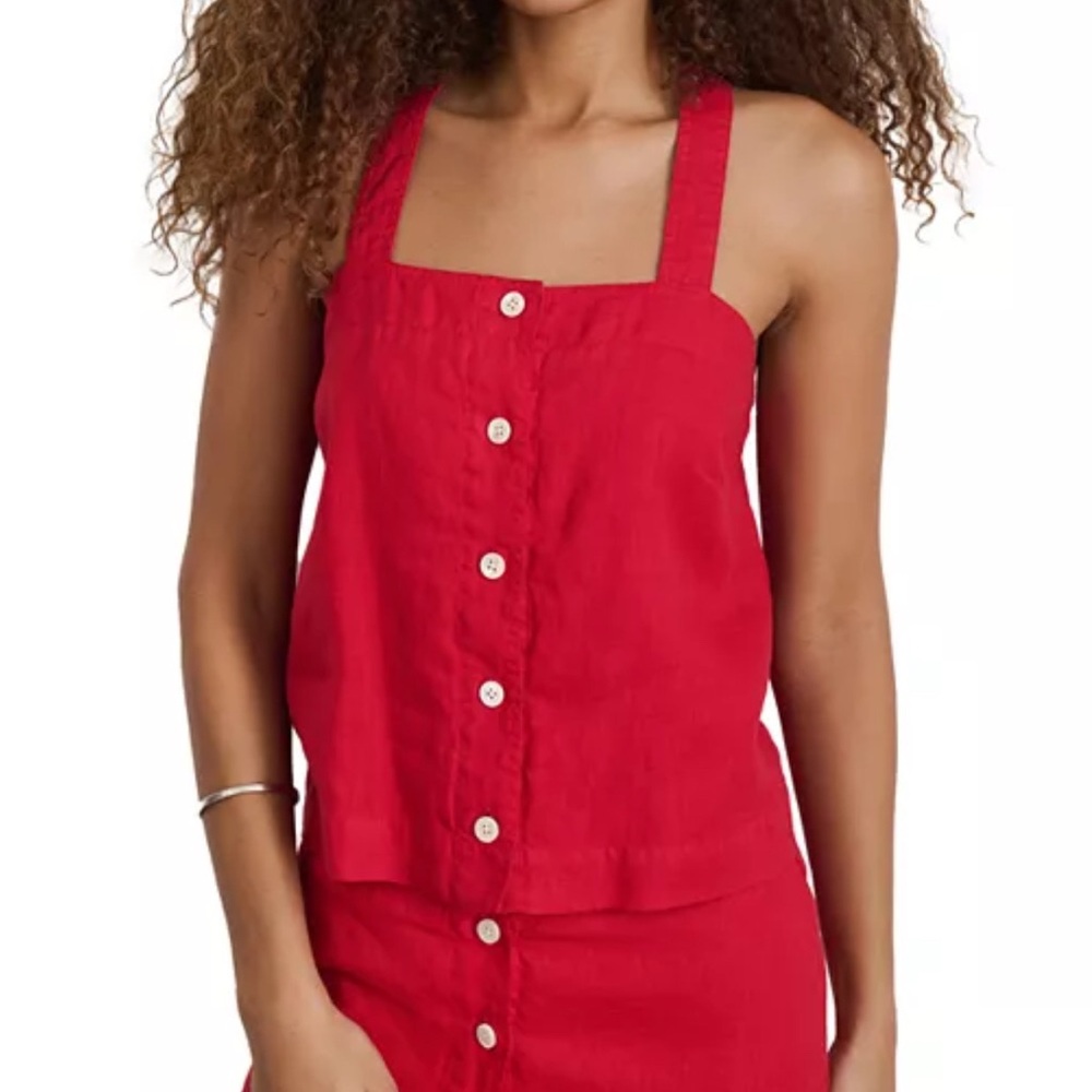Alex Mill Red Button-Front Tank Top